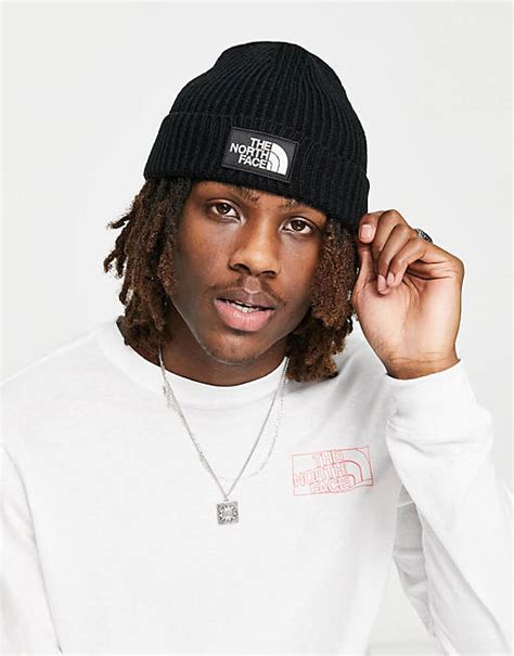 The North Face Box logo cuffed beanie in black | ASOS