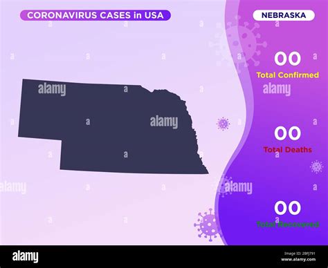 Nebraska Map Covid-19, Corona Virus Infographic Vector Template Stock Photo - Alamy