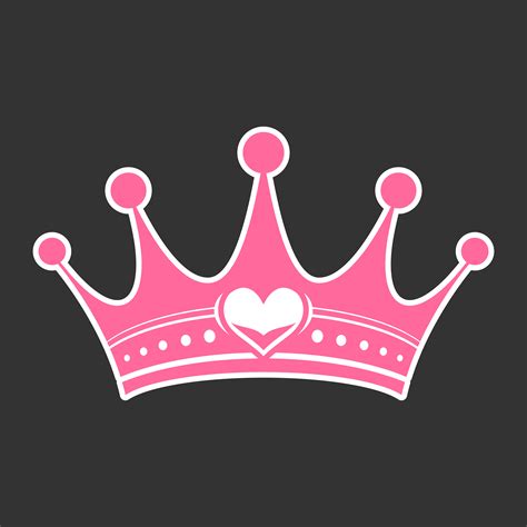 Pink Girly Princess Royalty Crown With Heart Jewels 554648 Vector Art ...