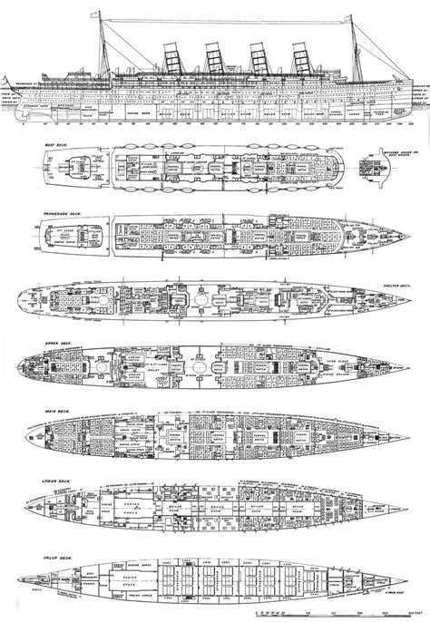 Naval Architecture | Deck plans, How to plan, Titanic ship