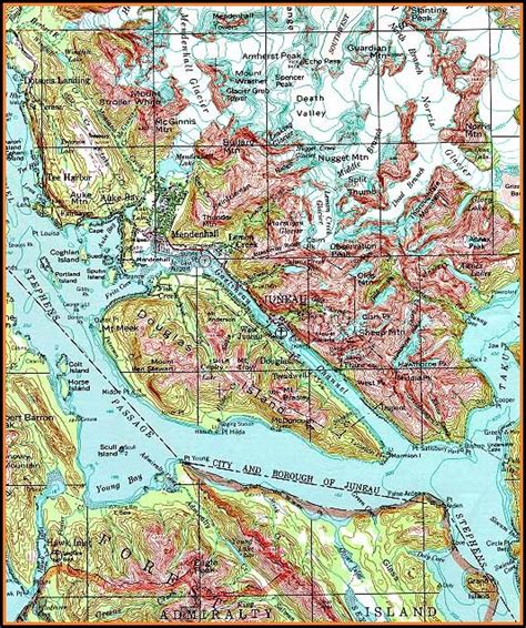 Topographic Map Juneau Alaska - map : Resume Examples #dP9l6WMVRD