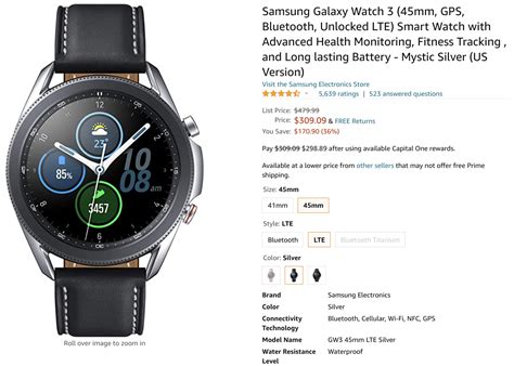 The larger Samsung Galaxy Watch3 with LTE has hit a new low price