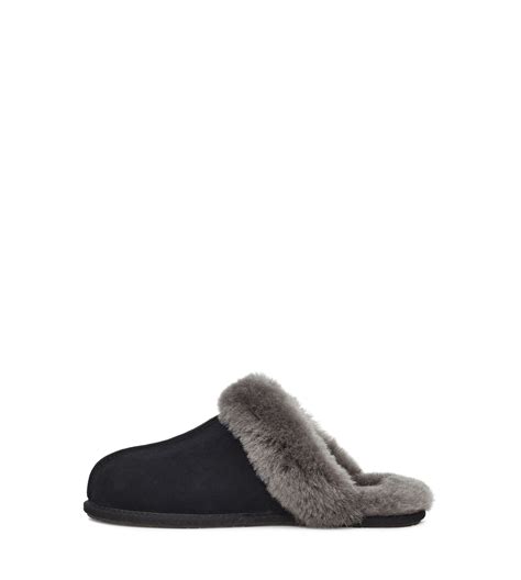 UGG Scuffette II Black and Grey leather slippers - ShopShoes