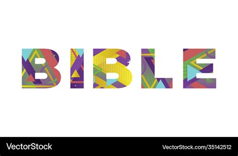 Bible concept retro colorful word art Royalty Free Vector