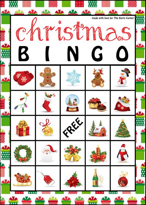 The Kurtz Corner: Free Printable Christmas BINGO Cards | Christmas bingo printable, Printable ...