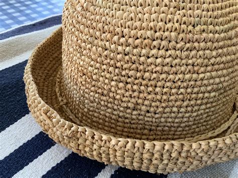 Crochet straw hat natural crochet straw hat French style | Etsy