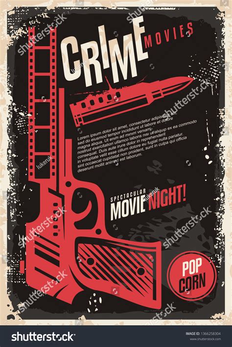 Crime Movies Spectacular Movie Night Retro Stock Vector (Royalty Free ...