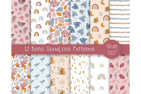 Boho Abstract Seamless Patterns Bundle Graphic by MySpaceGarden ...