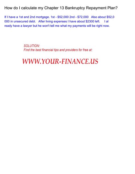 How do I calculate my Chapter 13 Bankruptcy Repayment Plan? | PDF ...