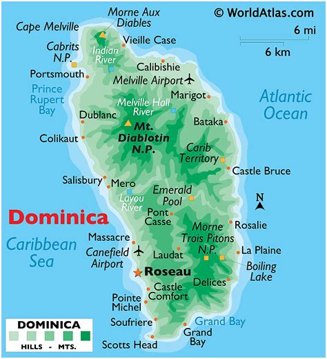 Map Of Dominica Island