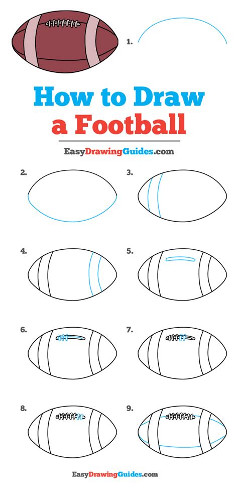 How to Draw a Football - Really Easy Drawing Tutorial | Drawing tutorial easy, Sports drawings ...