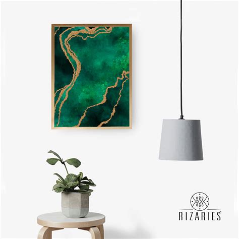 Green Abstract Canvas Painting – Rizaries