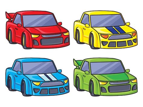 Premium Vector | Racing cars cartoon