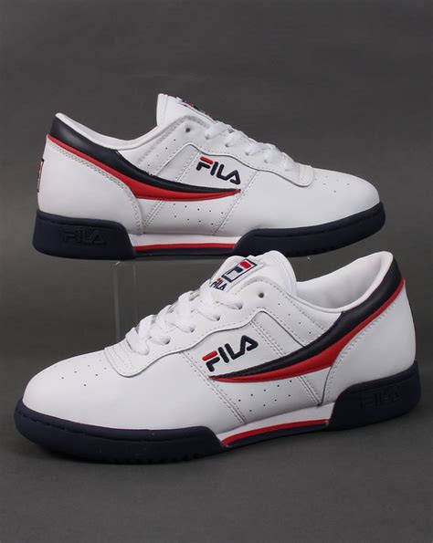 Fila Vintage Original Fitness Trainers White/Navy/Red,shoes,80s