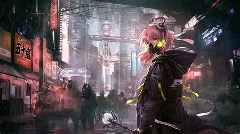 Cyberpunk Anime Girl 4K Dynamic Wallpaper