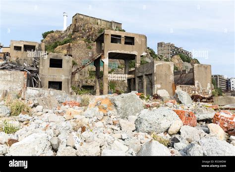 Abandoned island of Gunkanjima in japan Stock Photo - Alamy