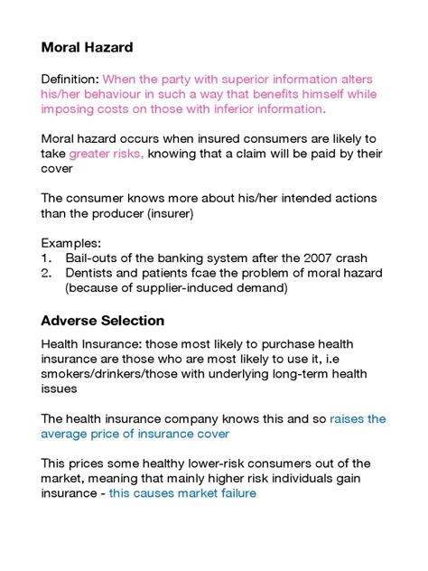 Moral Hazard:Adverse Selection | PDF