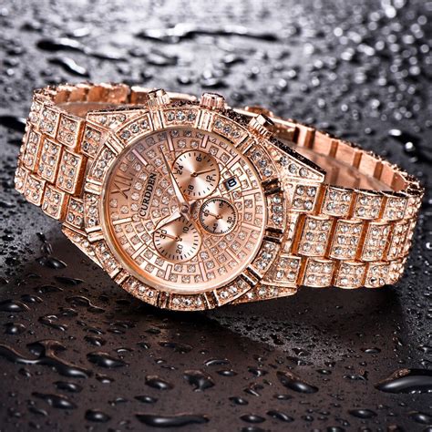 Hip Hop Watch Men Chronograph Diamond Iced Out Men... – Grandado