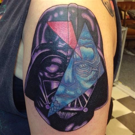 Original painted "under mask " Vader tattoo on shoulder - Tattooimages.biz