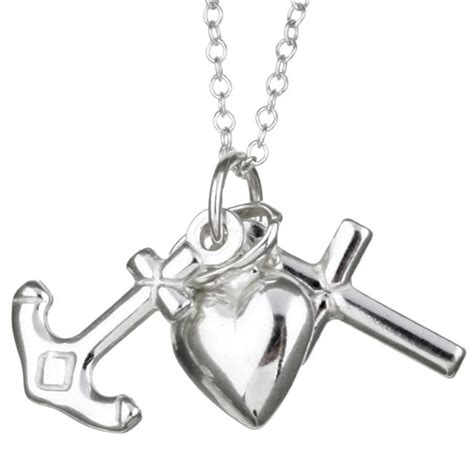 Sterling Essentials Sterling Silver Faith, Hope and Charity Necklace - 11416101 - Overstock.com ...