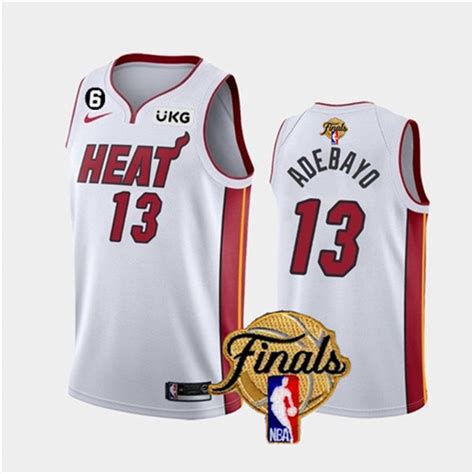 Heat 13 Bam Adebayo White Nike 2023 NBA Finals NO.6 Patch Swingman Jersey