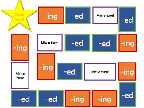 Spag: -ing and-ed Suffix Board Game | Teaching Resources