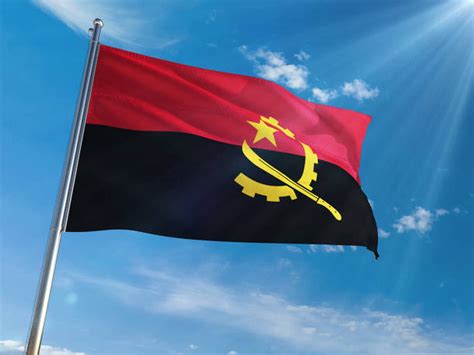 Download Angola Flag Low Angle Wallpaper | Wallpapers.com