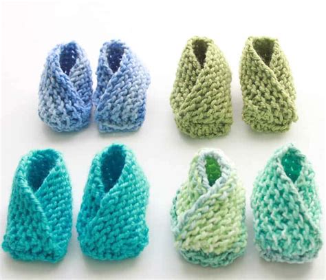 Very Easy Knit Baby Booties Knitting Pattern - Gina Michele