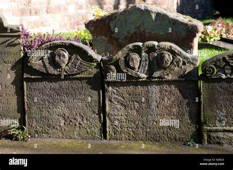 Old gravestones in St Mary`s churchyard, Kingswinford, West Midlands, England, UK Stock Photo ...