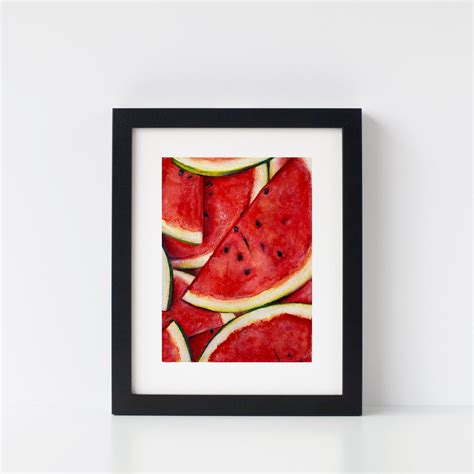 Watermelon Painting Original Painting Watercolour Food Art - Etsy