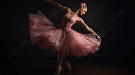 Pink Ballerina Performs In A Dark Room Background, Picture Of Ballerina Background Image And ...