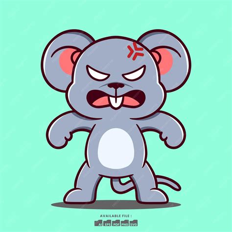 Premium Vector | Cute Angry Mouse Cartoon Illustration