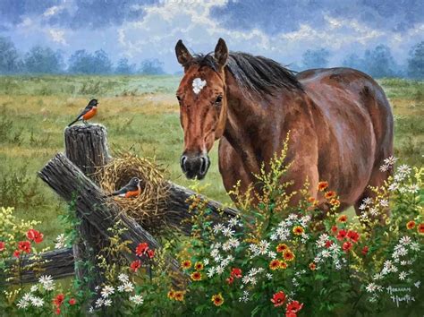 Abraham Hunter Horse Artwork, Horse Wall Art, Horse Painting, Birds Painting, Canvas Painting ...