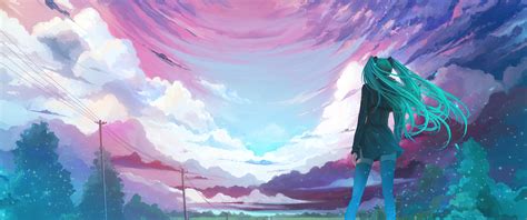 3440x1440 Anime Girl Long Hair Cold Winds 4k UltraWide Quad HD 1440P ,HD 4k Wallpapers,Images ...