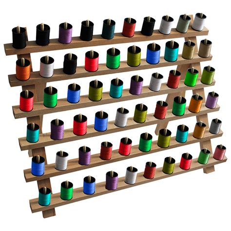 Wooden Thread Rack Holder - 60 Spool stand, Thread organiser, Spool Ho ...