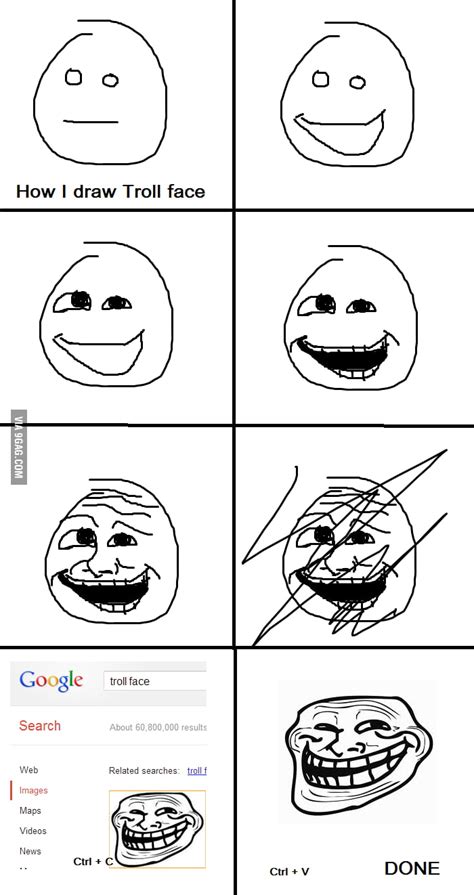 How I draw Troll face - 9GAG