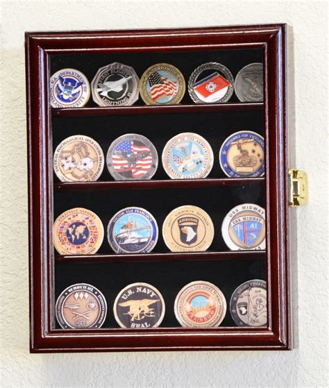 16-20 Military Challenge Coin Display Case Holder Wall Rack Box ...