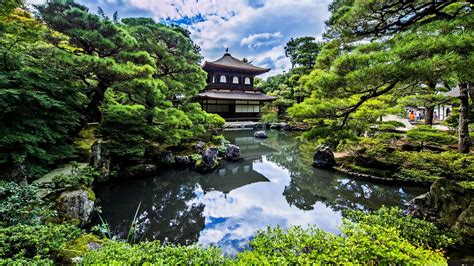 Garden, Pond - car, temple, japanese - For phone wallpapers: 3800x2138