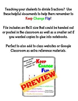 Keep Change Flip Poster Handout Reference sheet by M Ande | TPT