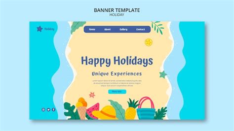 Free PSD | Flat design holiday banner template