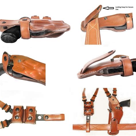 Leather Vertical Shoulder Holster Ruger LCR 9mm Revolver, Right Hand Draw #1321# - Holsters