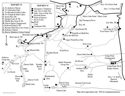 Longs Peak Area Map - Rocky Mountain National Park (U.S. National Park ...