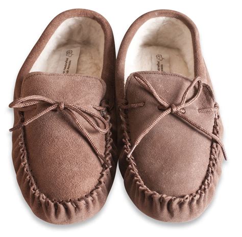 Nordvek Mens Genuine Suede Sheepskin Wool Moccasin Slippers Suede Sole 423-100 | eBay