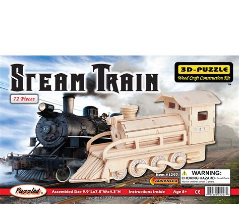 Puzzled 3D Puzzle Rolling Locomotive Train Steam Train Wood | Etsy