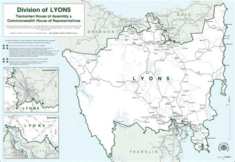 Lyons Political Divisions Map - Tasmania • mappery