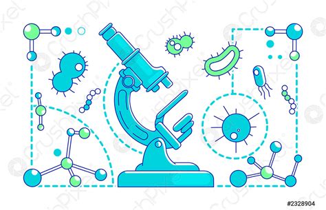 Microbiology thin line concept vector illustration - stock vector 2328904 | Crushpixel