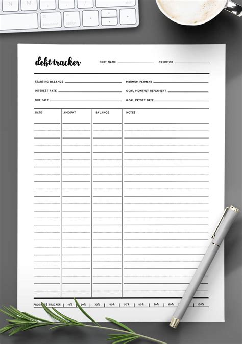 Free Debt Tracker Printable Template - World of Printables