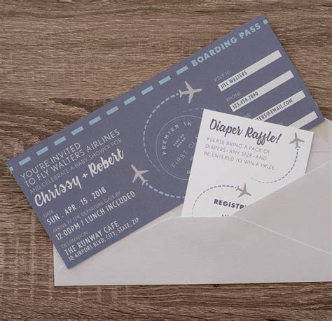 Boarding pass baby shower invitation airplane party travel | Etsy