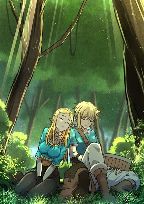 Link and Zelda, botw, breath of the wild, the legend of zelda, HD phone wallpaper | Peakpx