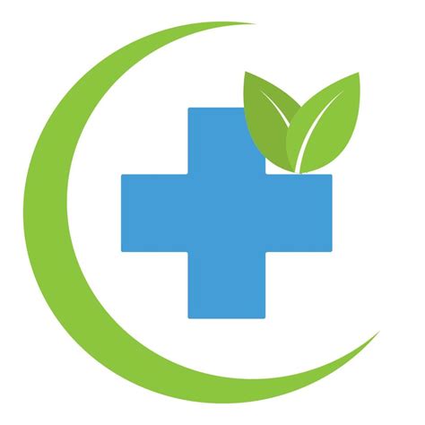 Green pharmacy logo. Medical cross with green leaves 6696483 Vector Art ...